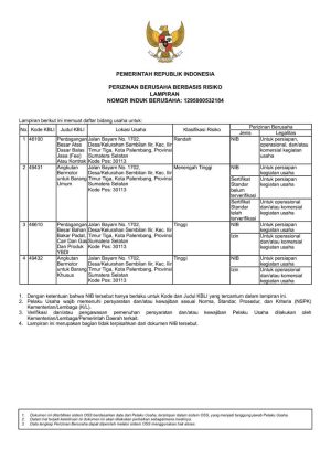 NO INDUK BERUSAHA (NIB)